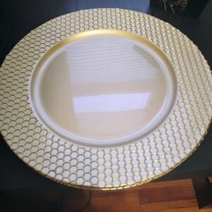 Elegant Gold and Cream Charger Plate